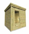 AF2x2x2,08 1 Kit abri jardin en bois de pin avec porte vitrée, fabrication française
