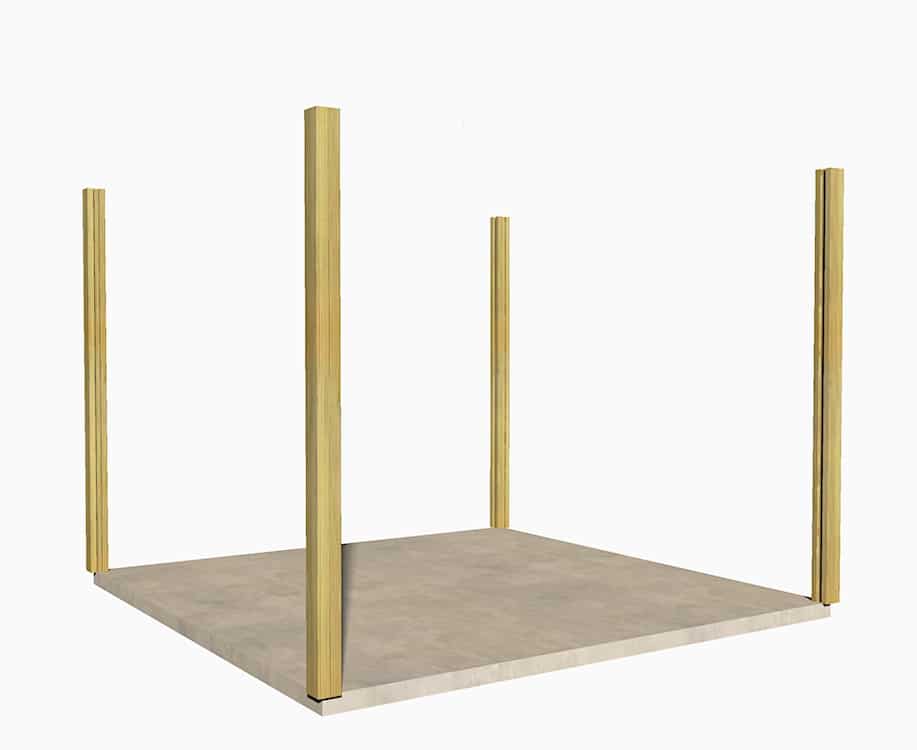 structure abri français Avec poteaux rainuré