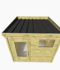 Abri jardin bois autoclave avec porte vitrée et fenêtre, toit noir