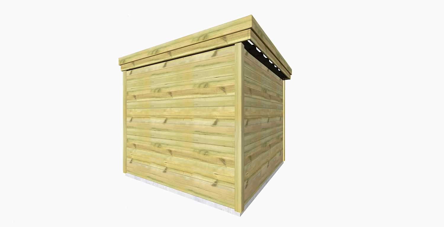 Abri de jardin en bois autoclave avec toit incliné et finition naturelle