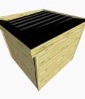 AF2,5x2,5x2,08 5 Abri jardin bois autoclave avec toit noir, pin clair, fabrication française
