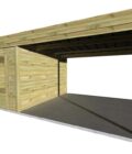 AF2,5x3,3x2,08+ ext3,5 4 Abri jardin en pin sylvestre autoclave classe 3 avec partie appentis et double porte vitrée