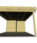 AF2,5x3,3x2,08+ ext3,5 5 Carport en bois pin sylvestre autoclave classe 3 avec toiture bois et murs ajourés