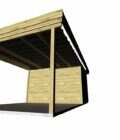 AF2,5x3,3x2,08+ ext3,5 6 Carport en bois de pin sylvestre autoclave classe 3 avec toit incliné et murs latéraux