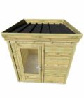 AF2x2x2,08 3 Abri jardin en bois de pin avec porte vitrée et toit noir