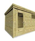 AF3,3x2,5x2,08 1 Abri jardin en pin sylvestre autoclave classe 3 avec porte vitrée et fenêtre