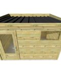 AF3,3x2,5x2,08 2 Abri jardin en pin autoclave sur fond uni, prêt à intégrer votre espace extérieur