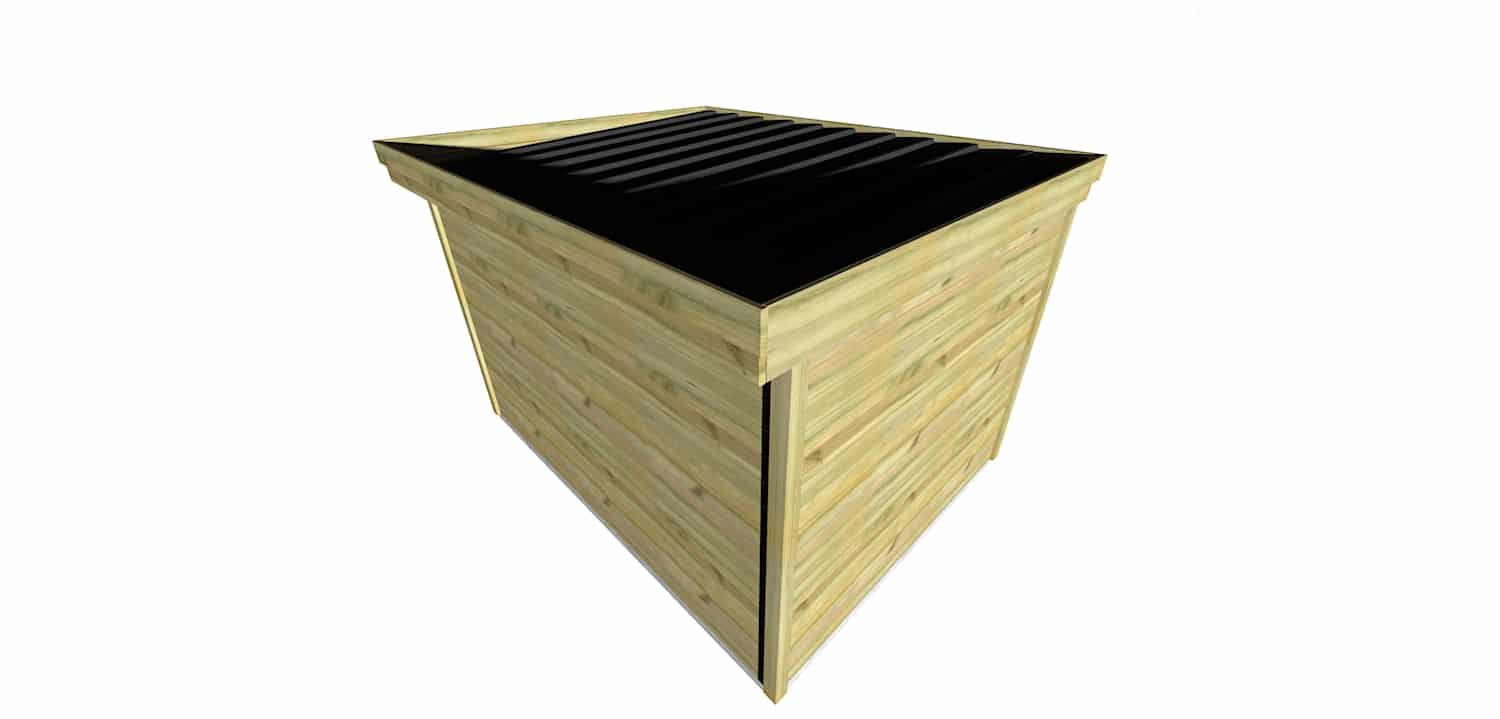 Abri jardin en pin sylvestre autoclave classe 3 avec toit noir à lames