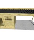 AF3,3x2,5x2,08+ Pl+ ext3,5 3 Abri jardin et carport en bois pin sylvestre autoclave classe 3 avec toit noir