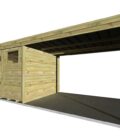 AF3,3x2,5x2,08+ Pl+ ext3,5 4 Abri jardin en pin sylvestre autoclave classe 3 avec espace couvert attenant