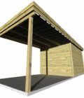 AF3,3x2,5x2,08+ Pl+ ext3,5 5 Carport en bois de pin sylvestre autoclave classe 3 avec espace de rangement intégré