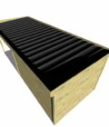 AF3,3x2,5x2,08+ Pl+ ext3,5 6 Appentis en pin sylvestre autoclave classe 3 avec toiture noire ondulée