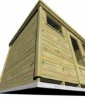 AF3,3x2,5x2,08+ Pl+ ext3,5 7 Abri jardin en pin sylvestre autoclave classe 3 avec deux fenêtres et une porte