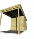 AF3,3x2x2,08+ ext2 5 Carport en bois de pin sylvestre autoclave classe 3 avec toit incliné