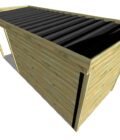 AF3,3x2x2,08+ ext2 6 Abri jardin en pin sylvestre autoclave classe 3 avec toit noir et structure bois
