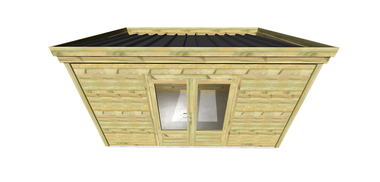 AF4,2x2,5x2,21 2 Abri jardin en pin sylvestre autoclave classe 3 avec double porte vitrée