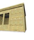 AF4,2x2,5x2,21 3 Abri jardin en pin sylvestre autoclave classe 3 avec double porte vitrée et toit pentu