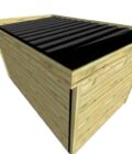 AF4,2x2,5x2,21 6 Abri jardin en pin sylvestre autoclave classe 3 avec toiture noire à lames