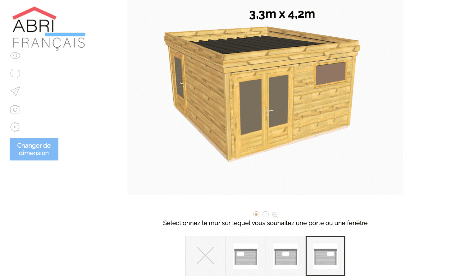 abri de jardin en bois, , configurateur en ligne, site web