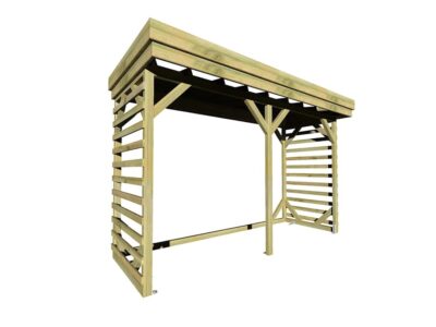 ABRI Bûches en Bois - 3,15x1,31m - Pin Sylvestre traité Autoclave - 4 stères