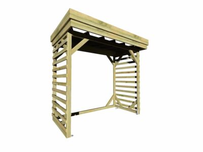 ABRI Bûches avec Toiture Bac Acier - 2,15x1,31m - Pin Sylvestre traité Autoclave - 3 stères