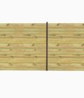 23 Panneau de clôture bois ton naturel deux modules avec poteaux métalliques noirs sur fond blanc