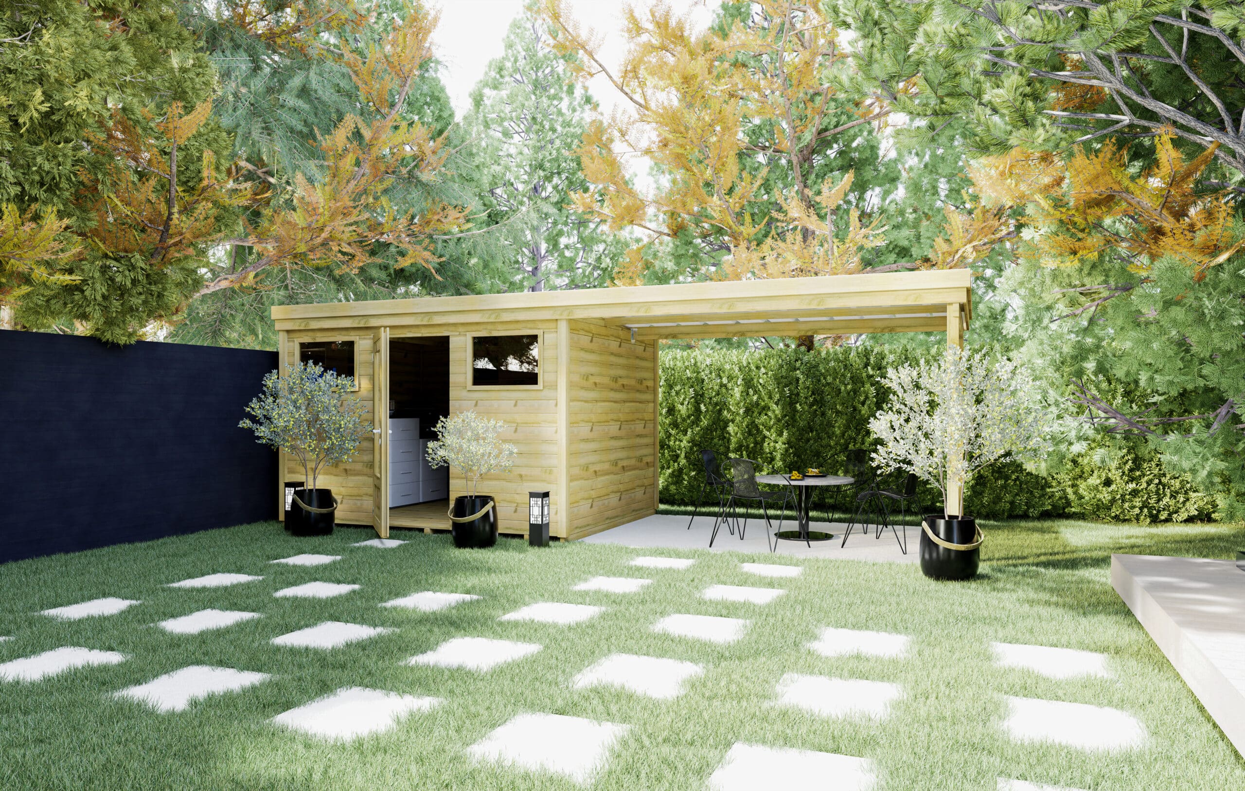 abri de jardin en bois, extérieur, moderniser votre espace extérieur, abri français