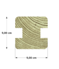 90x90 H 👉 Optez pour un poteau profil H robuste et durable avec notre section 90x90 mm H en pin sylvestre autoclave vert classe 4 ! 💪