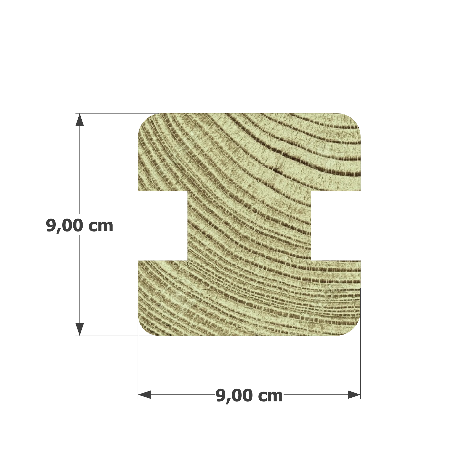 👉 Optez pour un poteau profil H robuste et durable avec notre section 90x90 mm H en pin sylvestre autoclave vert classe 4 ! 💪