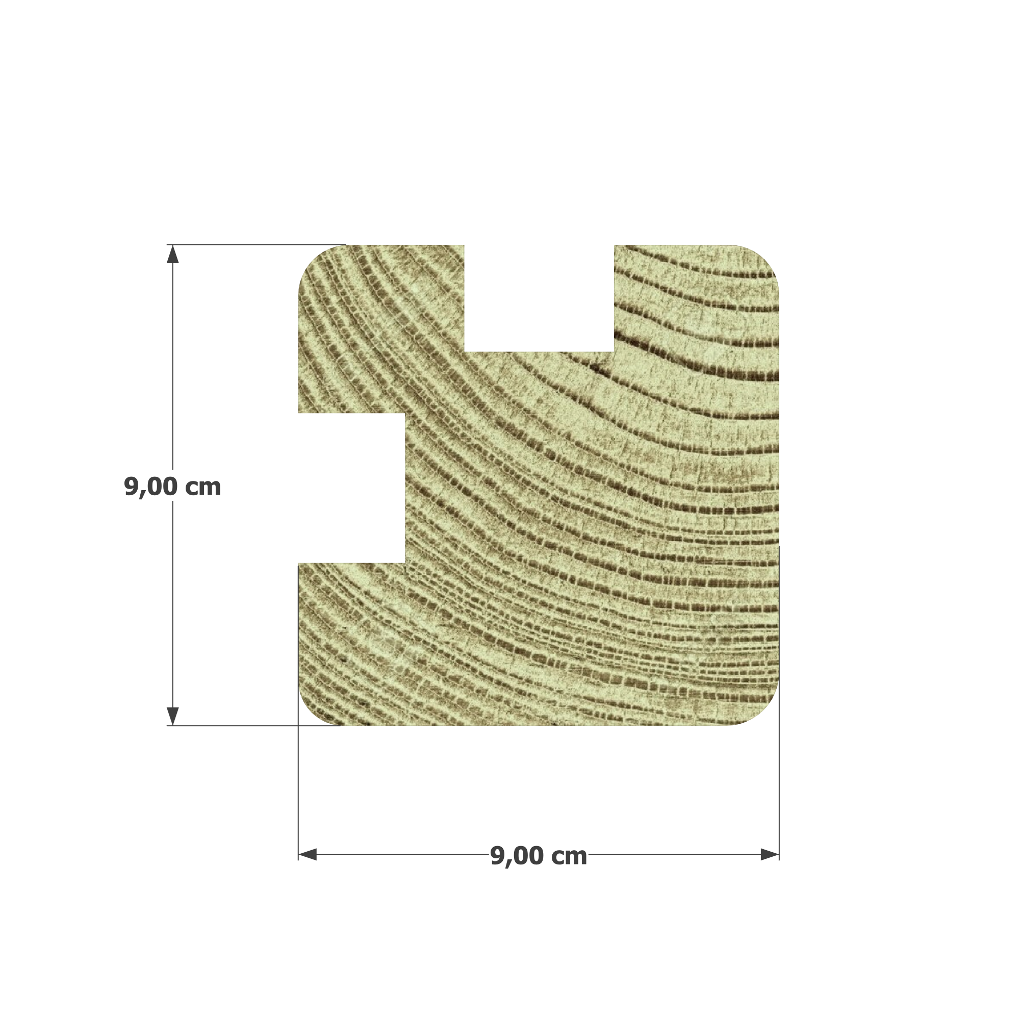 👉 Optez pour un poteau profil L robuste et fonctionnel avec notre section 90x90 mm L en pin sylvestre autoclave vert classe 4 ! 💪