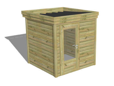 Chalet en bois sur-mesure Porte simple vitrée