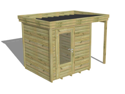 Chalet en kit Porte simple vitrée | Plancher | Extension de toiture