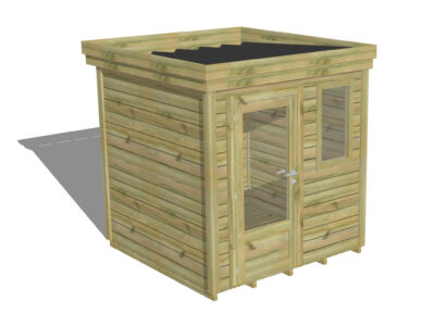 CHALET DE JARDIN Porte simple vitrée / Fenêtre verticale | Plancher