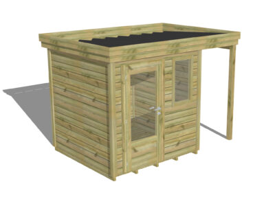 Abri De stockage Porte simple vitrée / Fenêtre verticale | Plancher | Extension de toiture