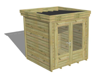 Abri de Jardin contemporain / Porte double vitrée | Plancher