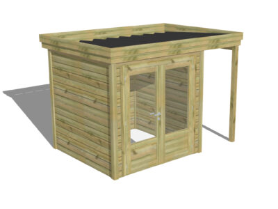 Atelier en kit / Porte double vitrée | Extension de toiture