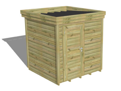 Abri bois en kit Porte simple Pleine | Plancher