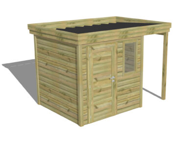 ABRI VELO Porte simple Pleine / Fenêtre verticale | Extension de toiture