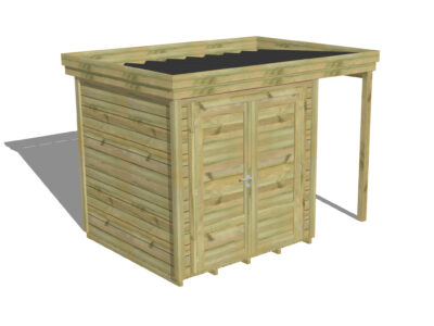 ABRI MONO-PENTE / Porte double Pleine | Plancher | Extension de toiture