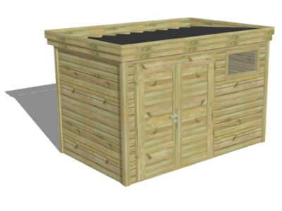 Assemblage précis des lames de pin autoclave sur l'abri jardin, assurant robustesse