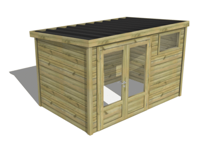 Abri de jardin Essentiel - Porte double vitrée / Fenêtre horizontale