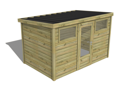 Abri de jardin Essentiel - Fenêtre horizontale / Porte simple vitrée / Fenêtre horizontale