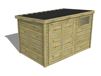 Abri de jardin Essentiel - Porte double pleine / Fenêtre horizontale