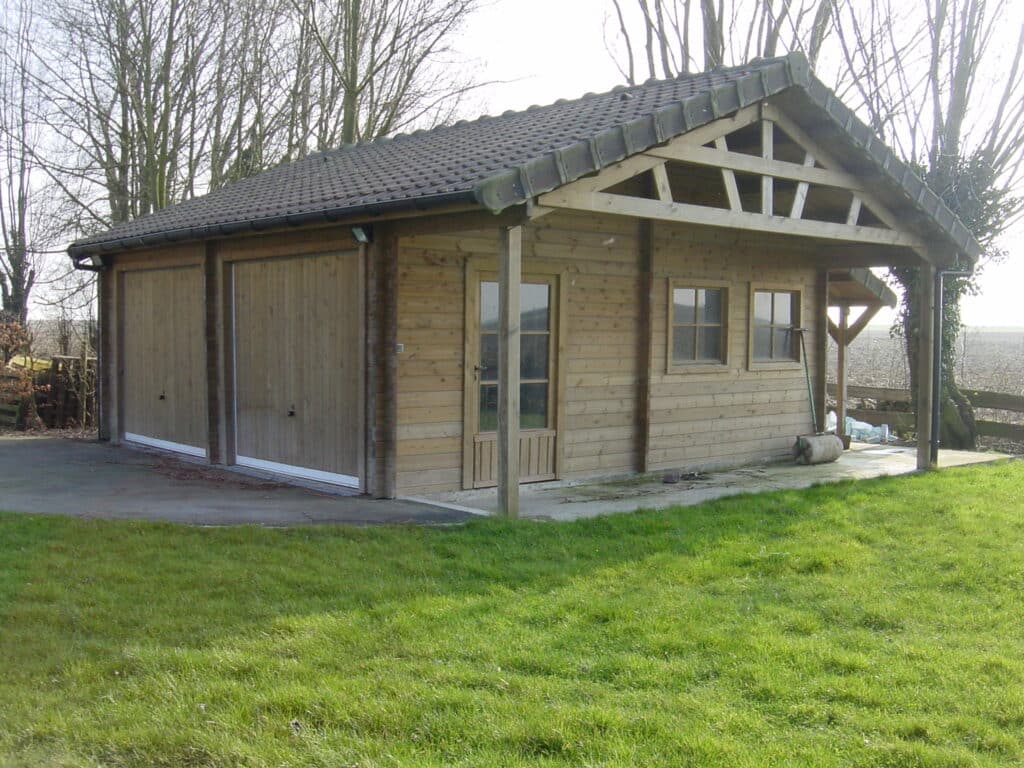 Garage bois 6×6 m sur mesure pin sylvestre autoclave