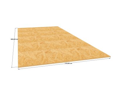 Panneau OSB 3 à bords droits – Dimensions 1196x2650 mm – Épaisseur 12 mm