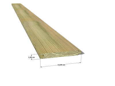 Planchette en pin sylvestre traité autoclave classe 4 – Section 15x110 mm