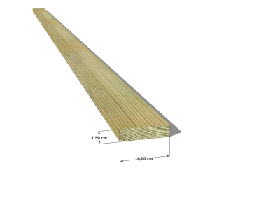 Latte en pin sylvestre traité autoclave vert classe 4 – Section 16x60 mm