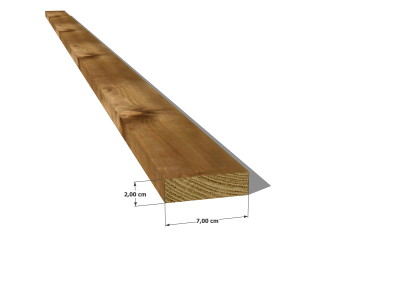 Latte en pin sylvestre traité autoclave brun classe 3 – Section 20x70 mm