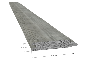 Planche emboîtable en pin sylvestre traité autoclave gris classe 3 – Section 27x130 mm