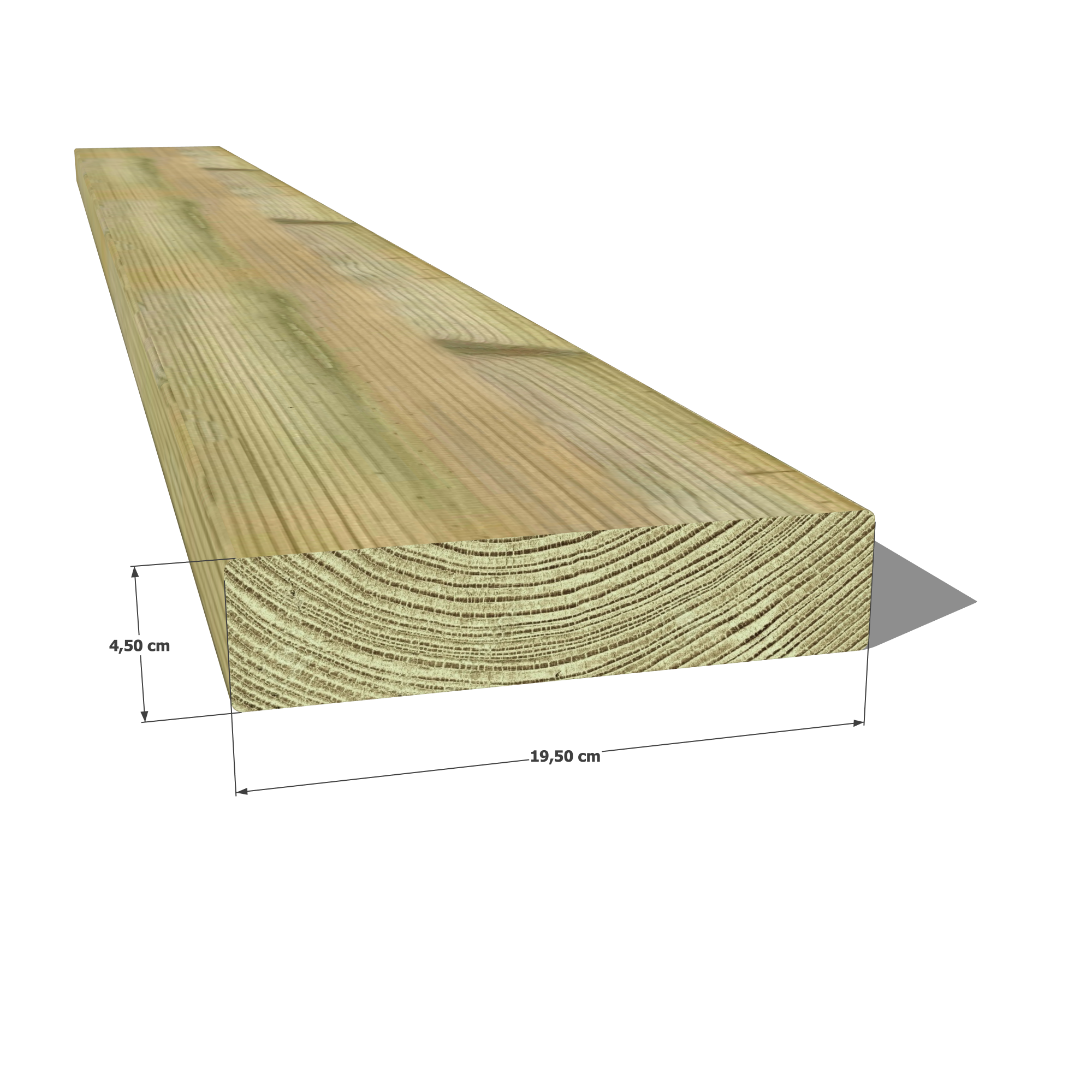 👉 Optez pour un madrier / chevron robuste et durable avec notre section 45x195 mm en pin sylvestre autoclave vert classe 4 ! 💪